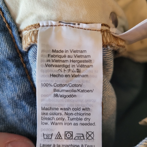 Madewell Denim A-Line Distressed Raw-Hem Midi Skirt – Size 23 (00) - Picture 5 of 6